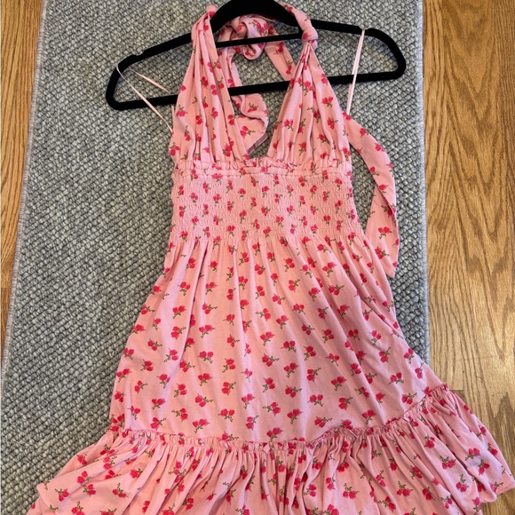 LoveShackFancy Pink Floral Halter Mini Dress NWOT - Picture 7 of 7